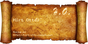 Hirt Ottó névjegykártya